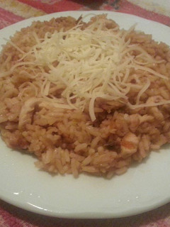 Una foto de Risotto de tomates secos con pollo