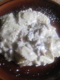 Una foto de Pasta con girgola en salsa toffe