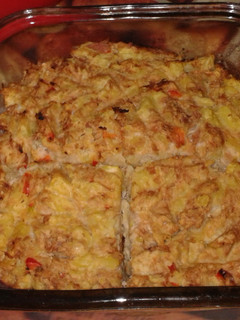 Una foto de Pastel de atún con papas y champiñones