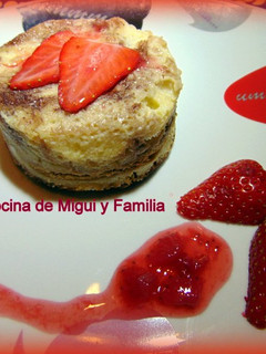 Una foto de Puding de pan y plátano
