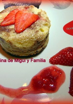 Una foto de Puding de pan y plátano