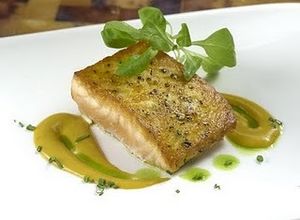 Una foto de Salmón con miel