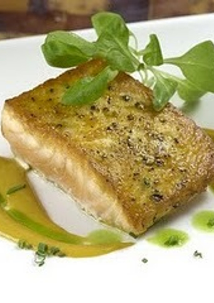 Una foto de Salmón con miel