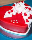 Tarta corazón de fondant San Valentín