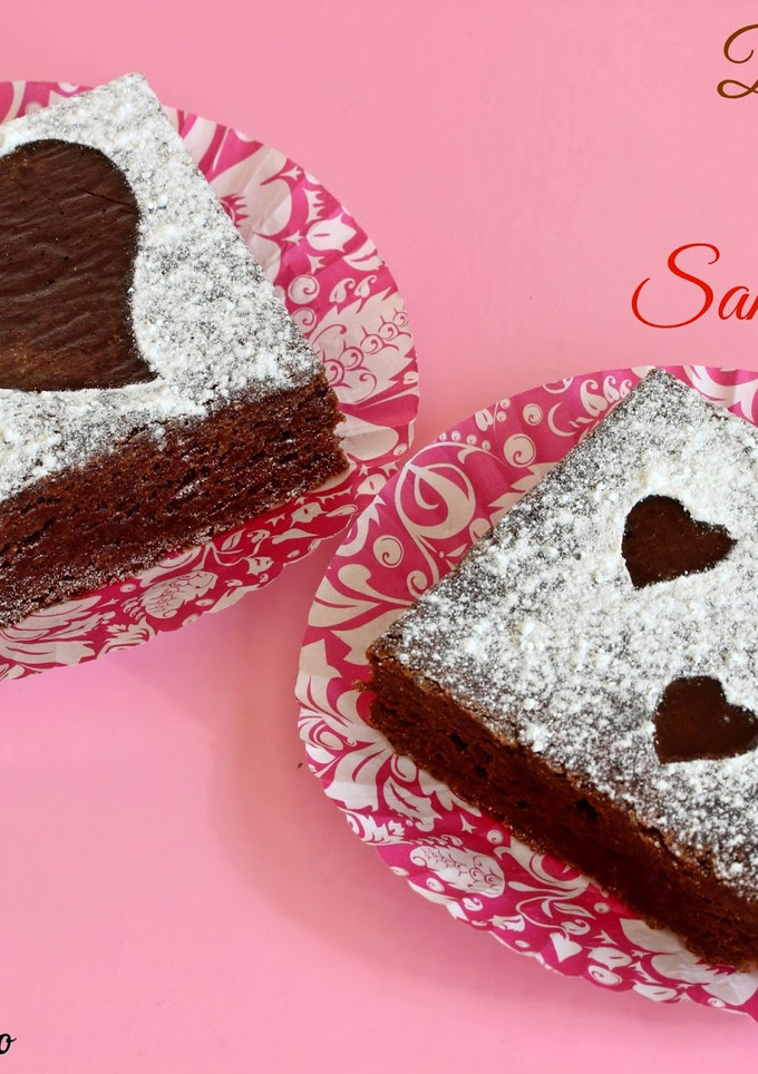 Una foto de Brownie tradicional de San Valentín