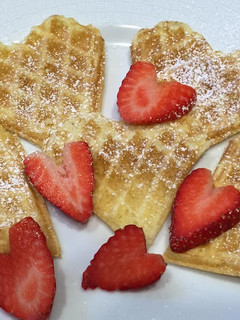 Una foto de Waffles de San Valentín