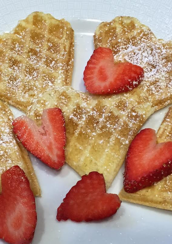 Una foto de Waffles de San Valentín