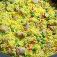Arroz seco con daditos de lomo de cerdo
