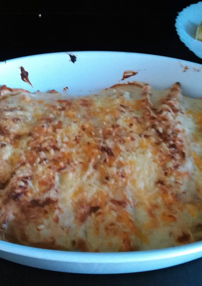 Una foto de Creps rellenos de bacalao, gambas