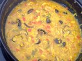 Arroz caldoso de setas y verduras