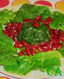 Ensalada tibia de espinacas y alubias rojas