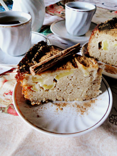 Una foto de Tarta de manzana y canela vegana