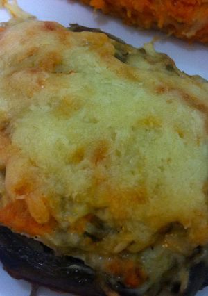 Una foto de Berenjenas rellenas de boniato y queso