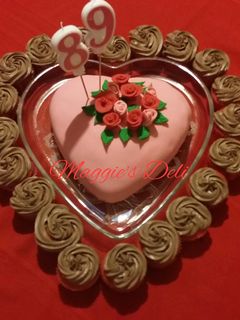 Una foto de Pastel de San Valentín con fondant