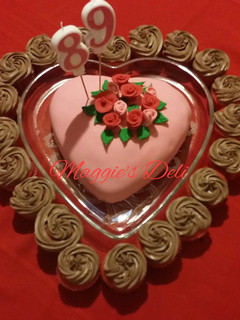 Una foto de Pastel de San Valentín con fondant