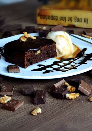 Una foto de Brownie light casero
