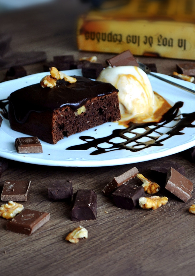 Una foto de Brownie light casero