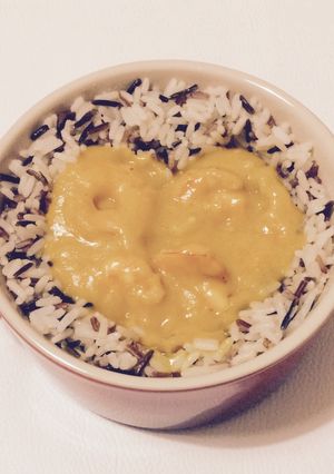 Foto principal de Gambas en salsa mango y arroz salvaje 