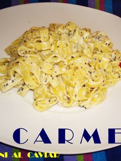 Una foto de Fetuccini al caviar