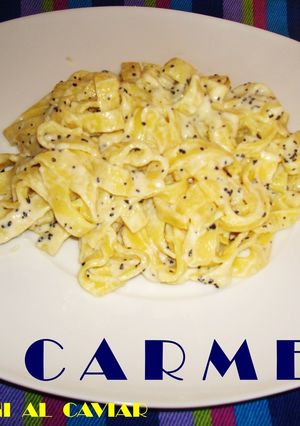 Una foto de Fetuccini al caviar
