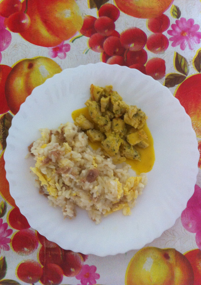 Una foto de Pechuga de pollo a taquitos en salsa de naranja