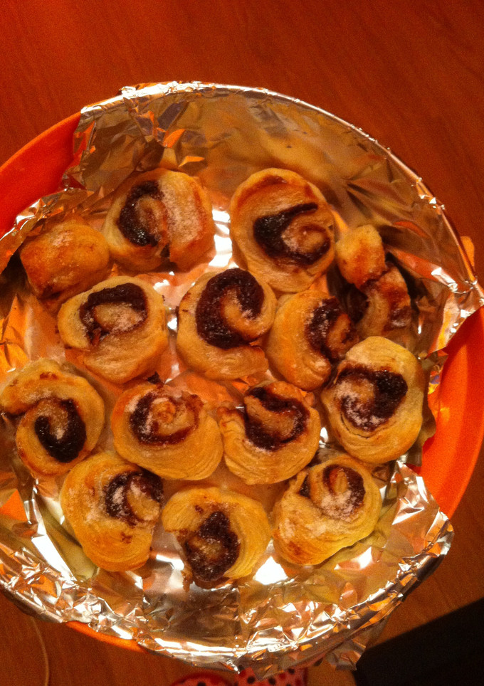 Una foto de Mini hojaldres con nutella