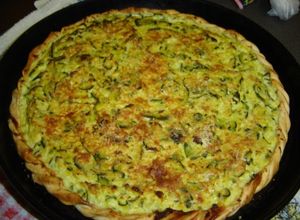 Una foto de Tarta de zapallitos redondos o zucchini
