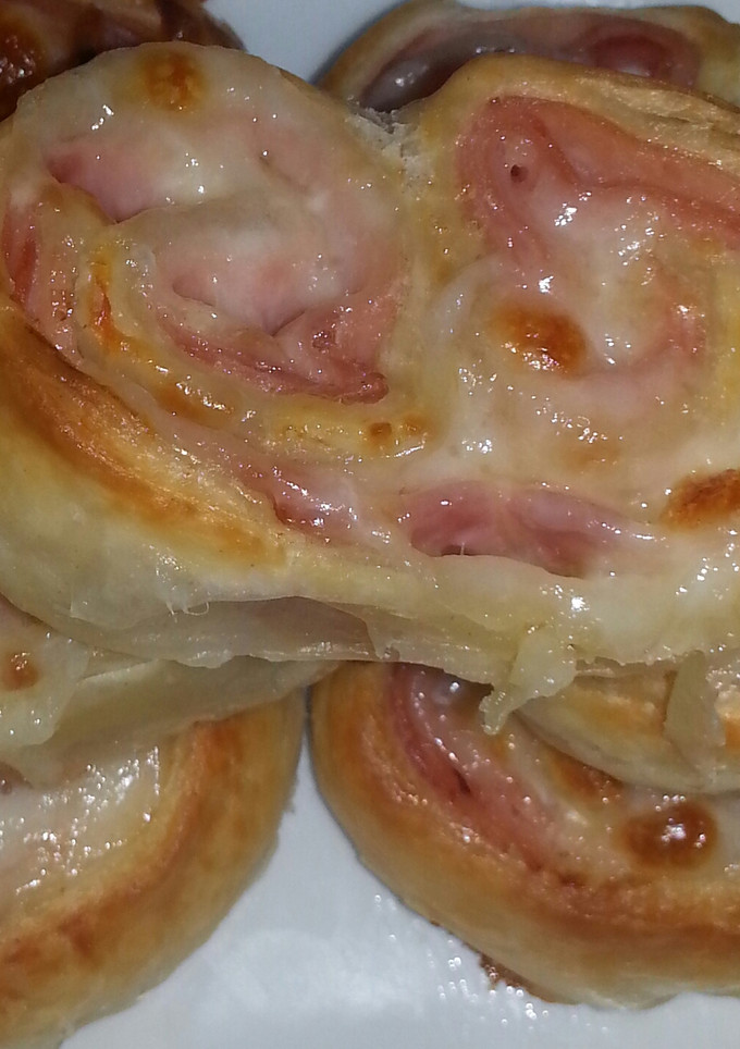 Una foto de Palmeritas de jamón dulce y queso