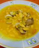 Fabes con almejas y gambas