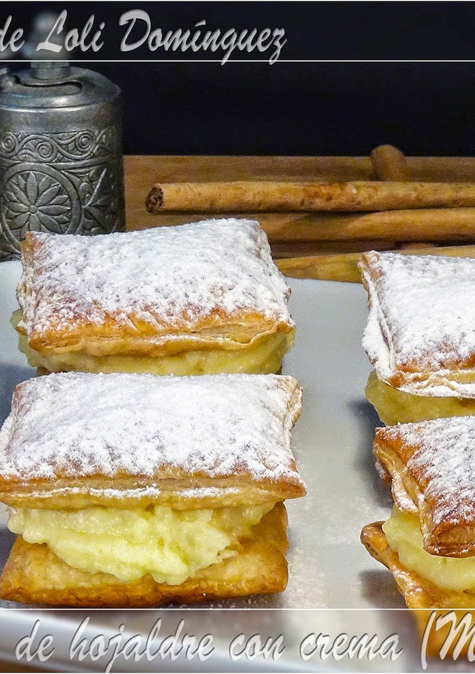 Una foto de Pastelitos de hojaldre con crema (Miguelitos)