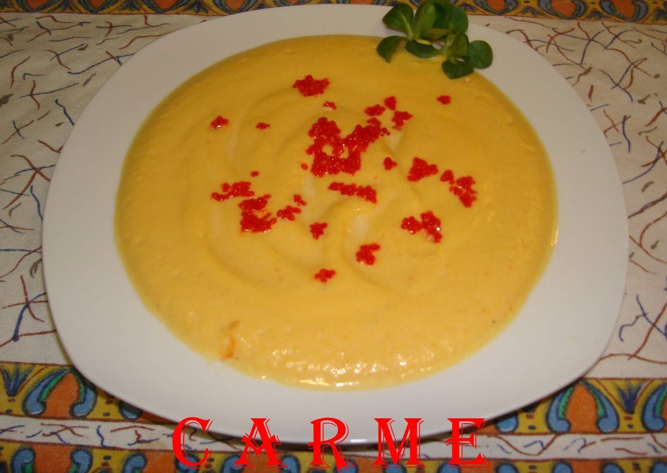 Crema de calabaza marinera<br />