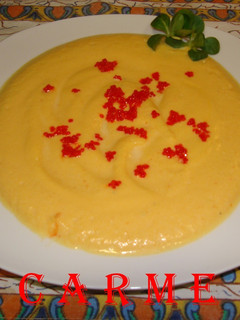 Una foto de Crema de calabaza marinera