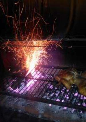 Una foto de Pollo a la rana