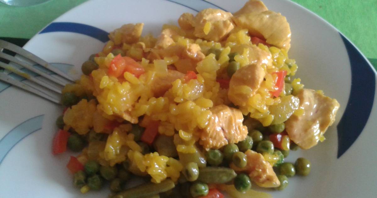 Paella de pollo, verduras y atún Receta de Chef_Cris Cookpad