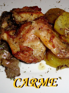 Una foto de Conejo asado a las hierbas