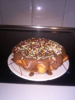 Una foto de Tarta de mandarina con cobertura de chocolate