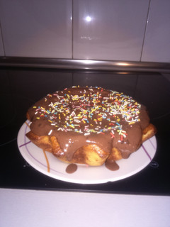 Una foto de Tarta de mandarina con cobertura de chocolate