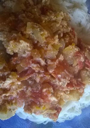 Una foto de Pastas con verduras salteadas