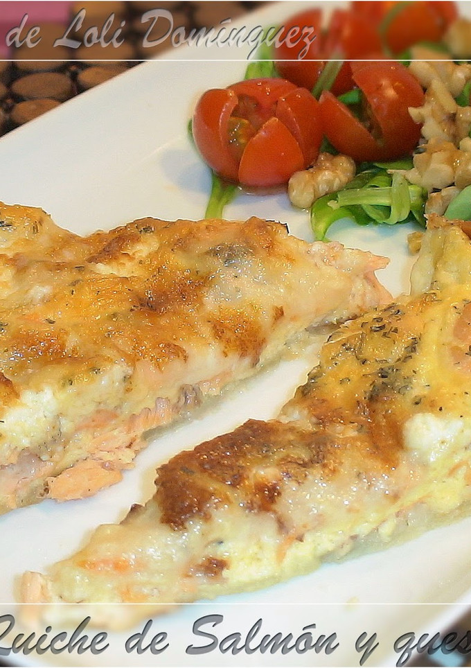 Una foto de Quiche de salmón y queso de cabra