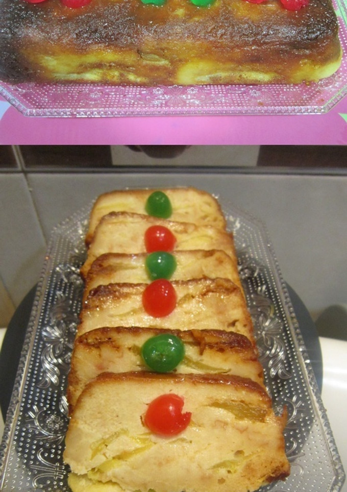 Una foto de Puding de manzana microondas