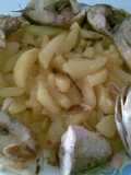 Lecha frita con patatas y ajos tiernos