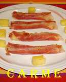 Canelones de jamón y piña