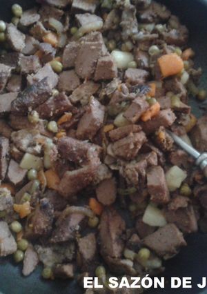 Una foto de Carne de soya con verduras