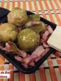 Coles de Bruselas escabechadas con bacon