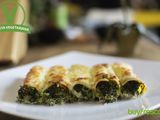 Canelones rellenos de brócoli y gorgonzola