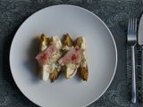 Endivias salteadas con lacón y pimenton ahumado y queso azul