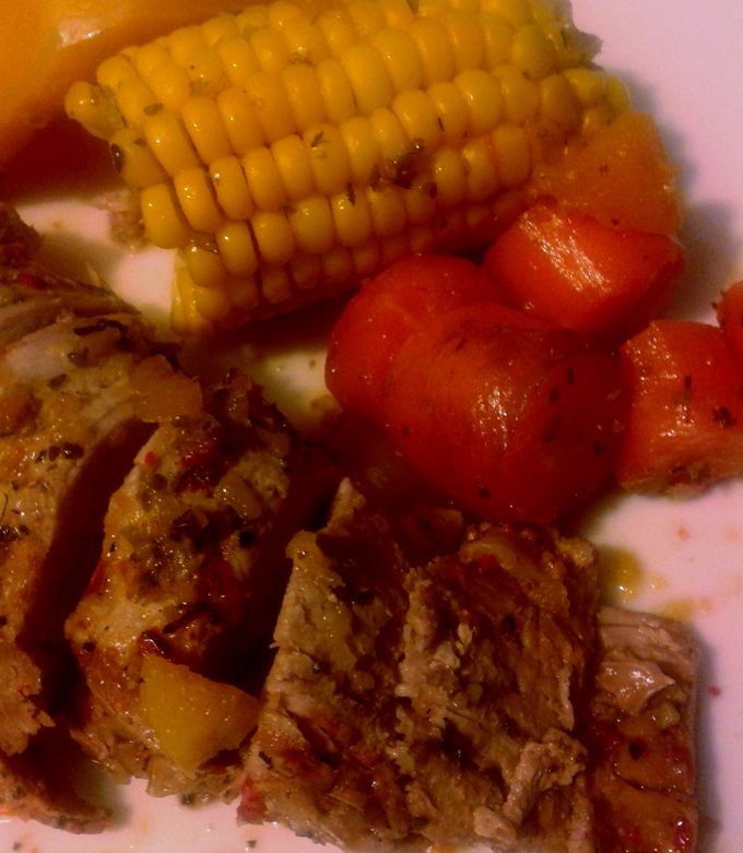 Una foto de Solomillo de cerdo con hortalizas