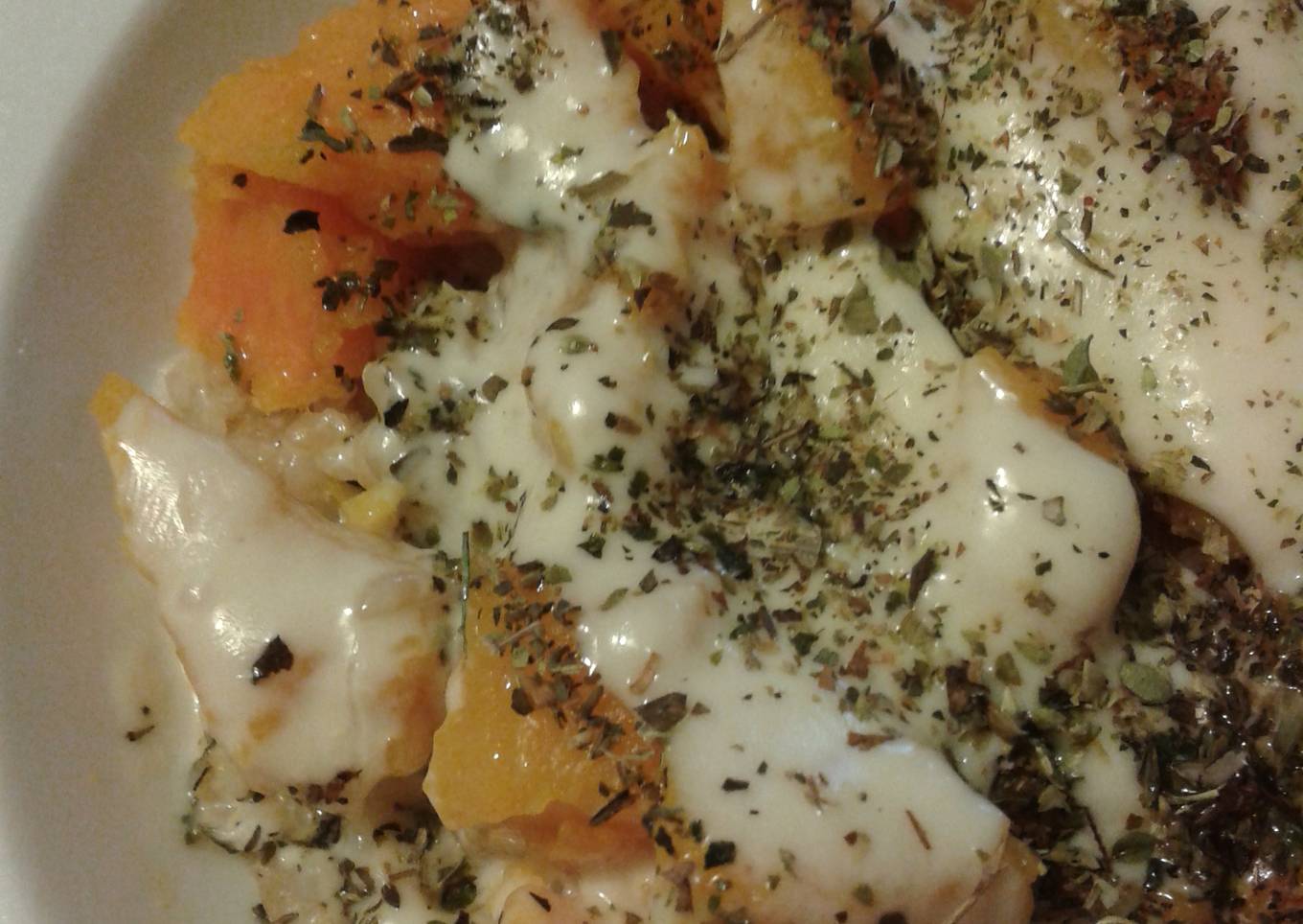 Calabaza con queso y orégano