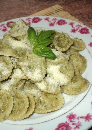 Una foto de Corbatitas al pesto