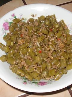 Una foto de Picadillo de vainicas (Judias verdes) y carnita molida